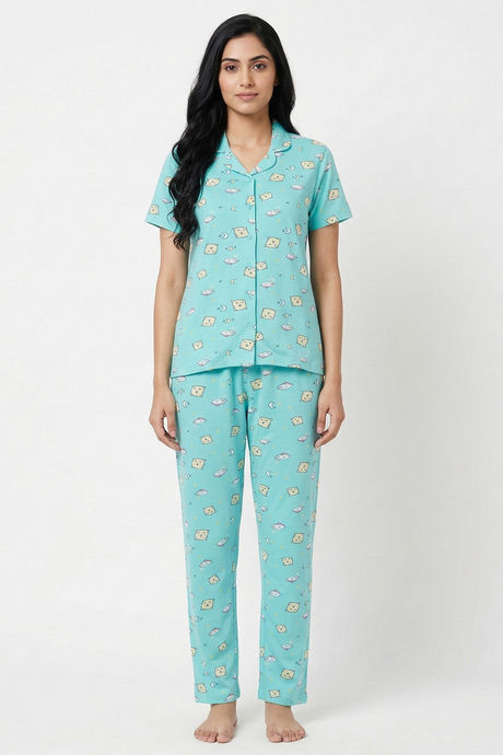 Zivame Knit Cotton Pyjama Set - Island Paradise — image 4